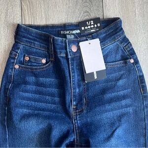 Fashion Nova High Rise Skinny Jeans - Dark Blue
